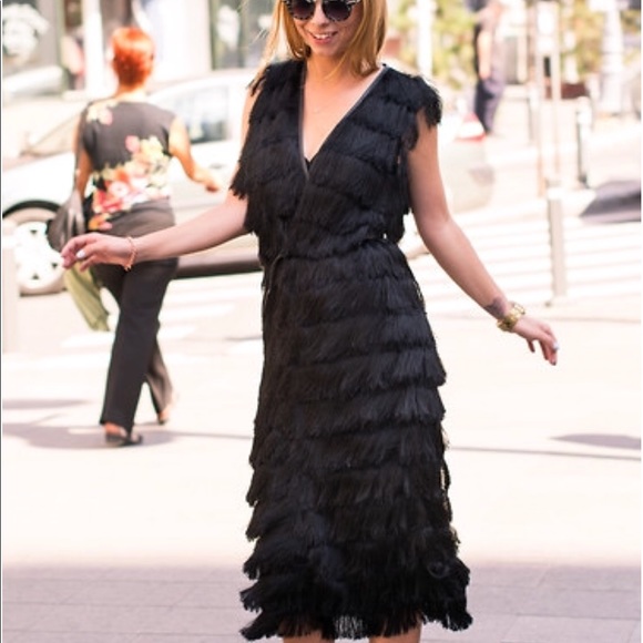 black tassel maxi dress